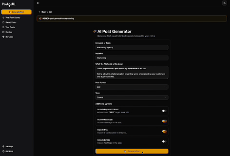 generate scroll stopping viral posts